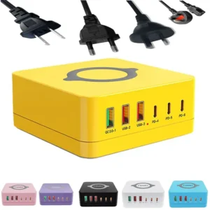 Camzn Free Shipping Multi USB Charger with Wireless Charging Desktop Charging Adapter